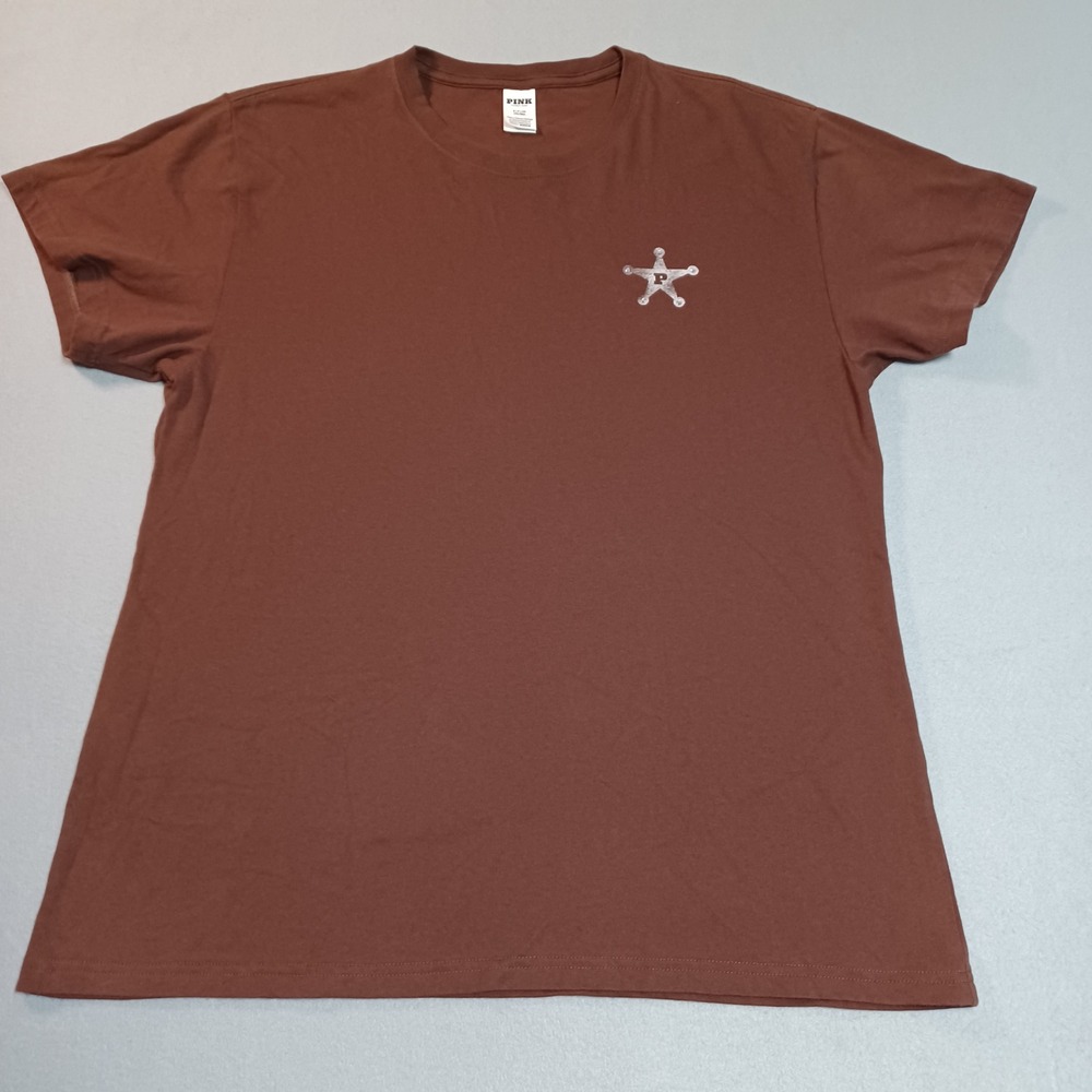 Victoria's Secret PINK Brown Making Cowboys Cry Graphic T-Shirt Small NWT